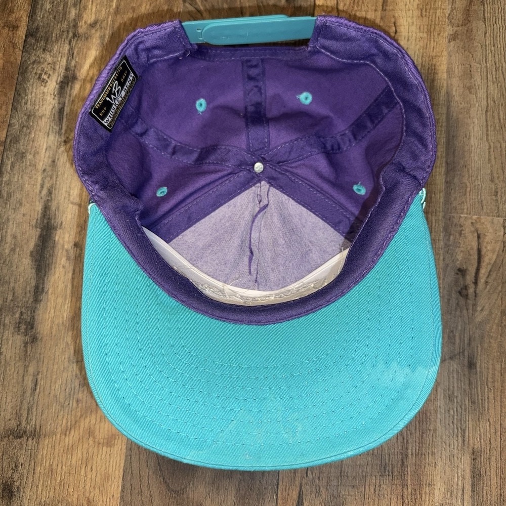 Whiskey Bent Hat Co. Brownsboro TX Roped Snapback Hat Cap Purple And Teal - Picture 4 of 8